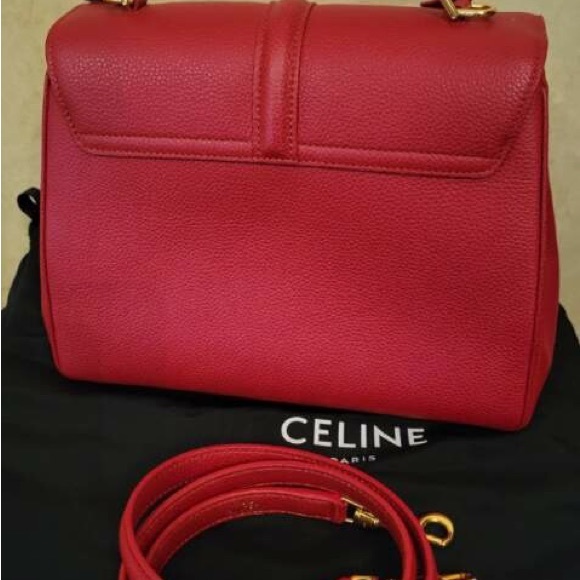 CELINE
Grained Calfskin Small 16 Top
Handle Bag Red - Picture 2 of 4